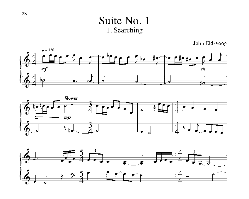 Suite No. 1 sheet music and 3 <b>FREE</b> MP3�s